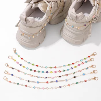 1 бр. Модна верига за обувки, аксесоари, цветни кристални мъниста от уроки, веригата за обувки, бижута от платното, Креативна верига