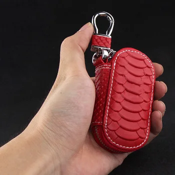 1 бр Универсален калъф за автомобилни ключове от естествена кожа, чанта за ключове, държач за ключове, протектор за всички марки автомобили, дистанционно ключодържател