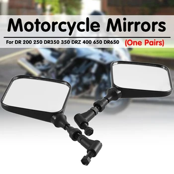2 елемента За Мотоциклети Suzuki Огледала за Обратно виждане ABS Черно Странично Огледало DR 200 250 DR350 350 DRZ 400 650 DR650 Мото Аксесоари