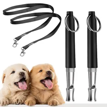 2 елемента Ултразвукова свирка за кучета, останавливающий лай, контрол на лай за дресура на кучета, шнур за свирка, Регулируем звук на свирка