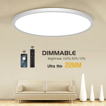 20-инчов Led Тавана Лампа Ultrathin Smart App Remote Control Светлинното Устройство За Спални, Кухня, Хол, Вътрешен монтаж на таван Лампа