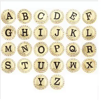 26 бр. златен азбуката A-Z, метални бутони, гривна 