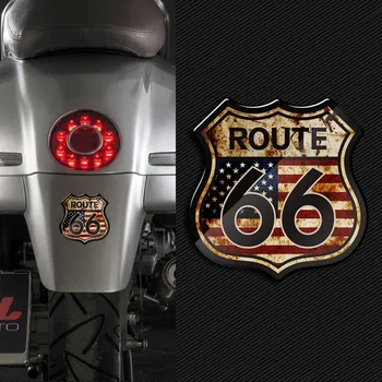 3D Стикери US The Historic Route 66, Ръждясали етикети на мотоциклет, Реколта стикер на колата