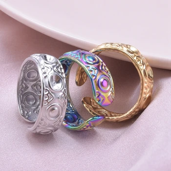 5шт Които да пръстени За жени, Куха от неръждаема стомана, 3 Цвята, Геометрично пръстен с Луната, мода Декорация за партита 