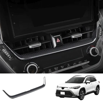 ABS Карбоновое влакна Централна конзола на арматурното табло, Навигация Рамка отдушник Накладки за Toyota Corolla Cross 2021 2022