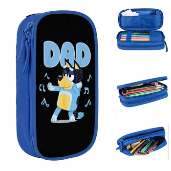 Blueys Dad Подарък за Деня на Бащата молив случай за Моливи Нова Кутия За Писалки Чанта Студентски Голяма За Съхранение на Училищни Принадлежности Подаръци Пеналы