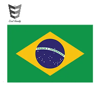EARLFAMILY 13 см x 7,5 см За стайлинг на автомобили, Vinyl стикер с флага на Бразилия, Самозалепващи държава, Бразилски сутиен, Водоустойчив стикер на колата