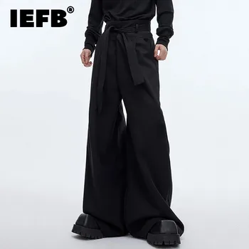 IEFB, Мъжки Ежедневни Панталони на дантела-с Висока Талия, Нишевый Дизайн, Обикновен Мъжки Широки Панталони, Индивидуалност, Нова Пролет 9C4012