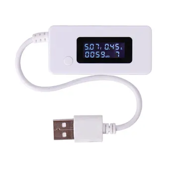 LCD дисплей USB зарядно устройство, измерител на капацитет, ток и напрежение за захранване на телефона