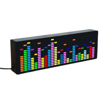 Led Индикатор на Музикалния Спектър Ритъм Светлини Сензор Глас 1624 RGB Индикатор за Нивото на Атмосферата С Дисплей Часа