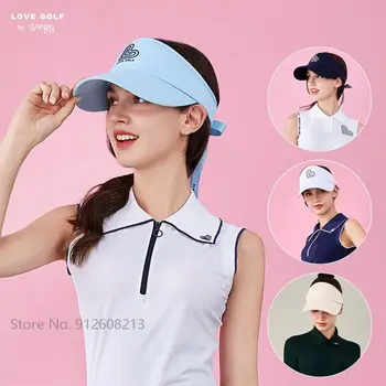 Love Golf Корейски Регулируеми Шапки Дама Слънцезащитен Крем Голф Празни Горните Шапки Момиче Анти-UV Дишаща Спортна Шапка С Козирка От пот