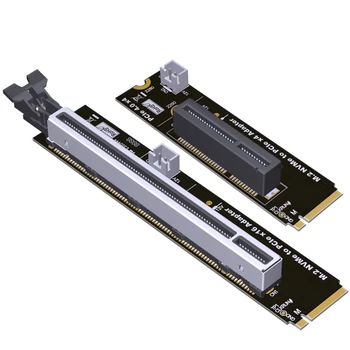 PCIe 4.0 M. 2 Key-M към PCI-E X4 X16 Странично Преходна карта SATA захранващ Адаптер Печатна Платка за NVMe M. 2 2260 2280 SSD Разширяване Карта