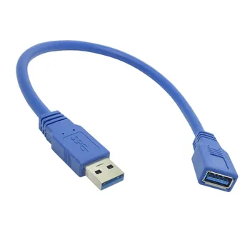USB удължителен кабел USB 3.0 Удължител за Кабел за КОМПЮТЪР, Лаптоп Smart-TV PS4 Xbox SSD, USB 3.0 2.0 Кабел за пренос на данни от един мъж към една жена 0,3 м