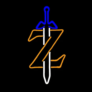Zeldda Gamer Z Masters Sword Неонова Светлинна Табела Ръчно Изработени От Тази На Стъклената Тръба Бирария Декор На Юношеска Стая Дисплей Лампа Подарък 10 
