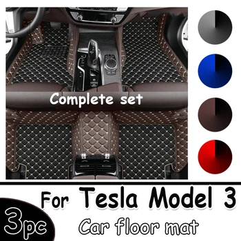 Автомобилни постелки за Tesla, Модел 3 2019 2020 2021 Потребителски автомобилни накладки за краката Авто килим Аксесоари за интериора