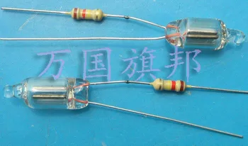 Безплатна доставка. неон сигнална лампа neon и резистор, свързан към мрежата от 220 6 *16 мм, червен 2,6 20 юана
