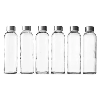 Бутилка от прозрачно стъкло с капацитет от 18 грама, спортна бутилка за вода с високо съдържание на боросиликата, от стъкло, с капаци, натурална, не съдържа BPA, Екологично Чиста, За направата на сок.