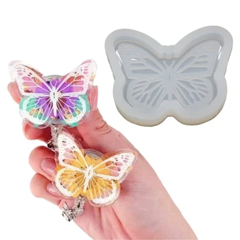 Гъвкава силиконова форма на ръчно изработени форми за обеци-пеперуди, форми за висулки, форма от силиконов материал за леене чанти-шармов