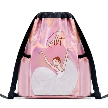 Детска водоустойчив лъскава чанта от съвсем малък за балетни танци, раница за съхранение на обувки по образец за момичета, раница за латино балерини, училищен раница