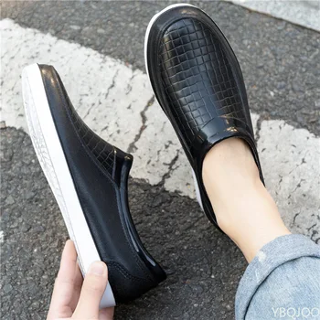 Есенни черни ниски мъжки обувки за възрастни, непромокаеми обувки за миене на коли, Градински обувки на главния готвач
