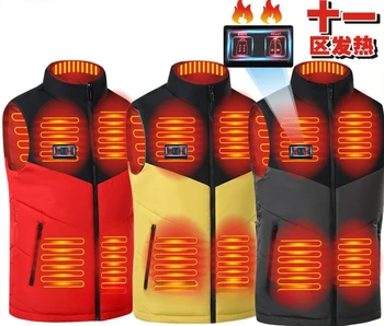 Интелигентен нагревател горене елек, мъжка жилетка, памучен яке в тон, нагревател горене жилетка с електрически отопляеми USB
