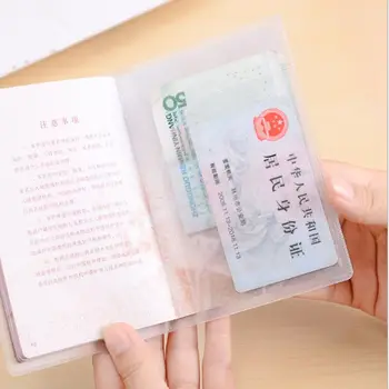 Калъф за документи от PVC, Водоустойчив Пътна чанта-Органайзер Защитен калъф за самоличност, Прозрачен Държач за паспорт
