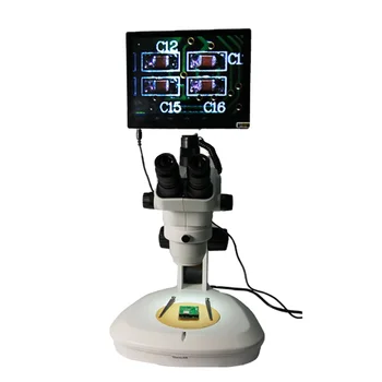 Компенсация на тринокулярный стереомикроскоп с 5-мегапикселов LCD екран за проверка на