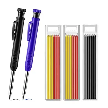Комплект твърди Плотницких моливи Дървообработващи Инструменти Механичен молив 3 цвята за презареждане на инструменти за Изграждане на строително дърводелски Labeler