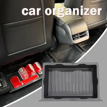 Кутия За Съхранение Под Седалката на Автомобил Кутия За Съхранение на Tesla Model Y Многофункционален Автомобилен Кутия TPE Кутия За Съхранение Авто Аксесоари За интериора W6D3