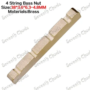 Латунная основната част орех, с 4 струни и прорези за електрически китари - размер 38 x 3,6 x 6,3-4,8 мм