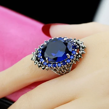 Луксозно мъжко бельо голяма овална пръстен с червен гранат, великолепен пръстен с червено-син камък, обещающие сватбени и годежни пръстени за мъже и жени