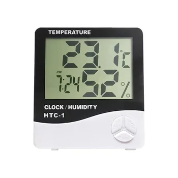 Машина за висока точност на електронен измерител на температурата и влажността в помещението с по-голям екран на HTC-1 часовник с будилник