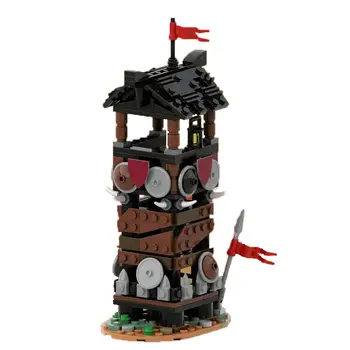 Модел на наблюдателна кула за изграждане на детски играчки в стила на средновековен град и замъка 260 бр. MOC