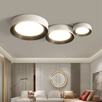 Модерни led плафониери Квадратна кръгла форма, плафониери с регулируема яркост, плафониери за спални, тераси, коридор, домашно вътрешно осветление, плафониери