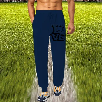 Мъжки спортни панталони за джогинг с 2 джобове дантела прозорци, зимни флисовые гамаши с висока талия, дълги спортни панталони за тренировки и отдих
