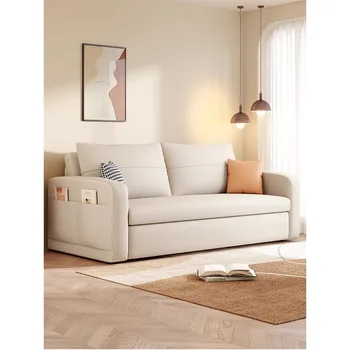 Наука и технология текстилен лесен луксозен диван-легло с двойна употреба, сгъваем, за всекидневната малък апартамент, двойна домашен хоп за седнало и легнало