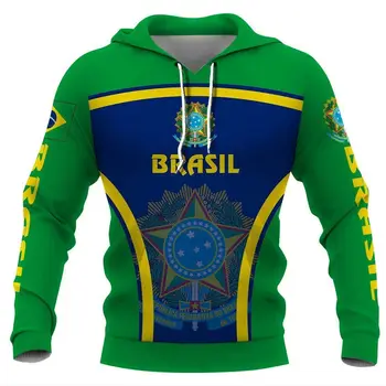 Нов 3D Принт най-новия Изкуство Хартата на Бразилия, Уникални Мъжки/Дамски Ежедневни блузи в стил Хражуку Премиум-клас, Градинска дрехи с цип, Стил качулки-3