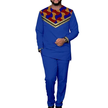Нова мъжка африканска дрехи с бродерия, яке и панталони, комплект от 2 теми, кафтан от Басейн Riche, облекло за сватбен pm