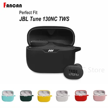 Новост за JBL Tune 130NC /230NC TWS Течен силиконов калъф от мека кожа, висококачествени водоустойчиви калъфи Soft Protect с брелоком за ключове
