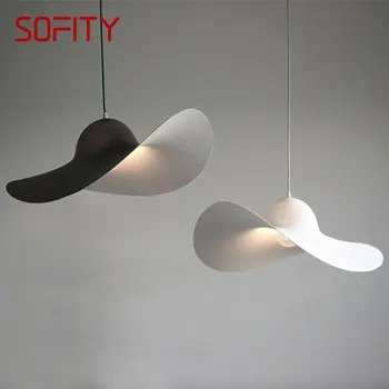 Окачен лампа SOFITY Nordic Art LED Творчески окачен лампа в сламена шапка за дома, хол, спалня, кабинет, просто декор
