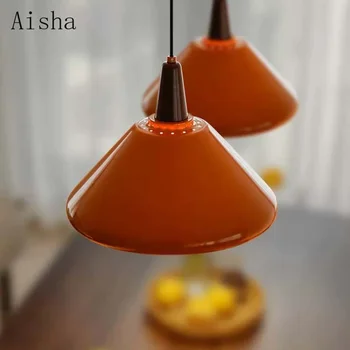 Окачен лампа Баухаус в железном кремовом стил за хранене, Висящ лампа за спални хол Лампа за украса на уреди