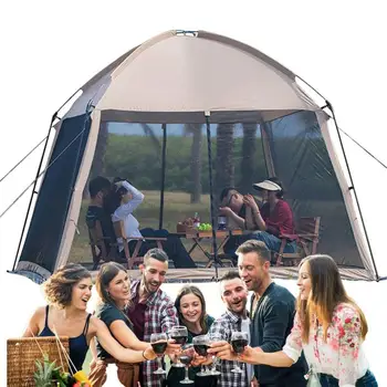 Окото палатка за партита на открито с мигновено екран, палатка с сетчатыми странични стени, стая с изскачащ екран с капацитет 6 души За пикник с крем