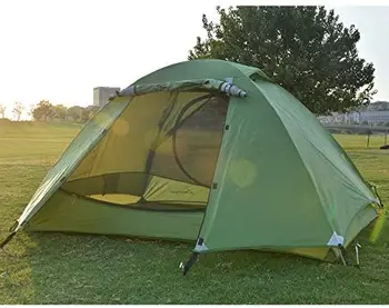 Палатка за къмпинг, на 2 лица, лека двупластова палатка за туризъм, водоустойчив Двухдверная двупластова палатка за лесна инсталация от алуминий