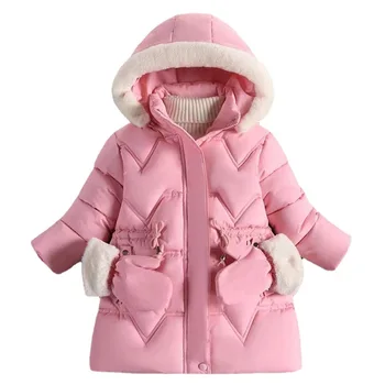 Палта за момичета, кожени блузи, палта за момичета, връхни дрехи, однотонная детски яке, зимно бебешко облекло 2, 4, 6, 8 години, ръкавици