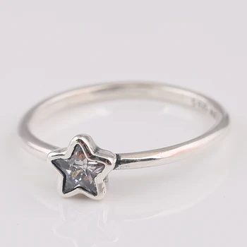 Пръстен с кристал звезда за жени, автентични женски накити от сребро S925 проби, подарък на едно момиче за рожден Ден