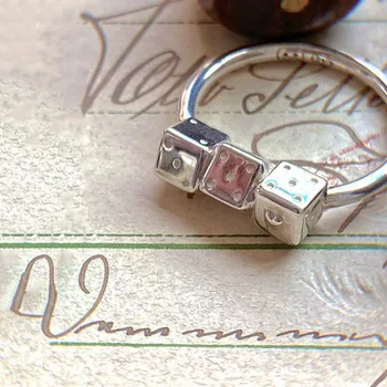 Пръстен с три кубчета в готически стил, Нишевое пръстен за жени, персонални, модерно, лесно, хубаво, безразлични пръстен на пръста