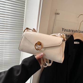 Трайно вътрешно отделение, чанти с горната дръжка, мек вътрешен джоб с цип 2024, висококачествени чанти за жени, чанта от изкуствена кожа в багетном стил