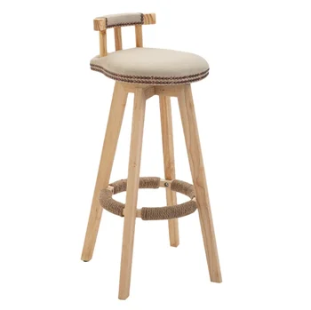 Търговия на едро с модерни дървени продуктова на стола с тапицерия в скандинавски стил, столове за хранене, високо столче за барного плот