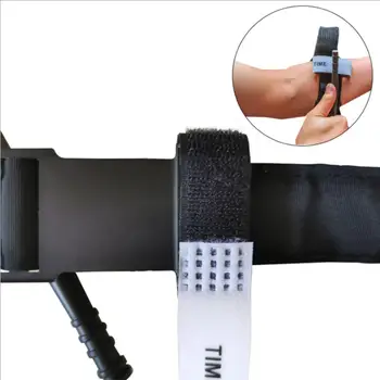 Черна обтегач-колан за оказване на първа помощ с една ръка, хонорар скоба за практикуване на парамедиками в спешни спортни ситуации